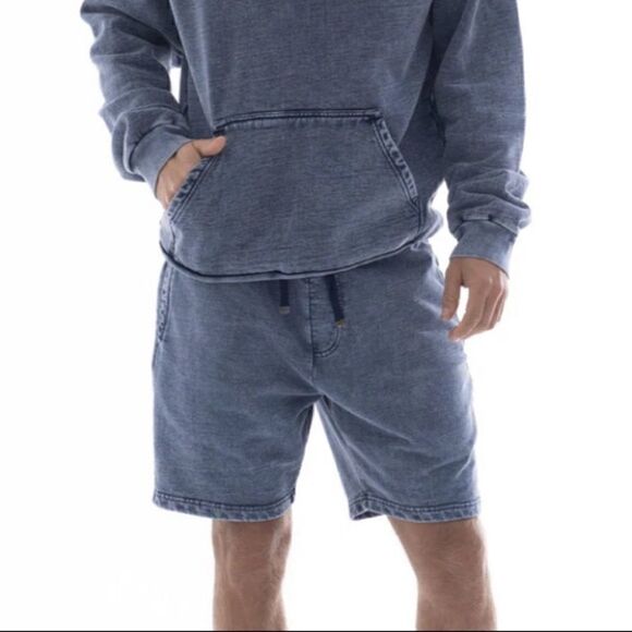 NEW Talentless Mens‎ Shorts Acid Wash in Blue Indigo Size Small - Picture 3 of 13